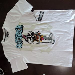FATGUAP white Black Goat bunny patch Tee.